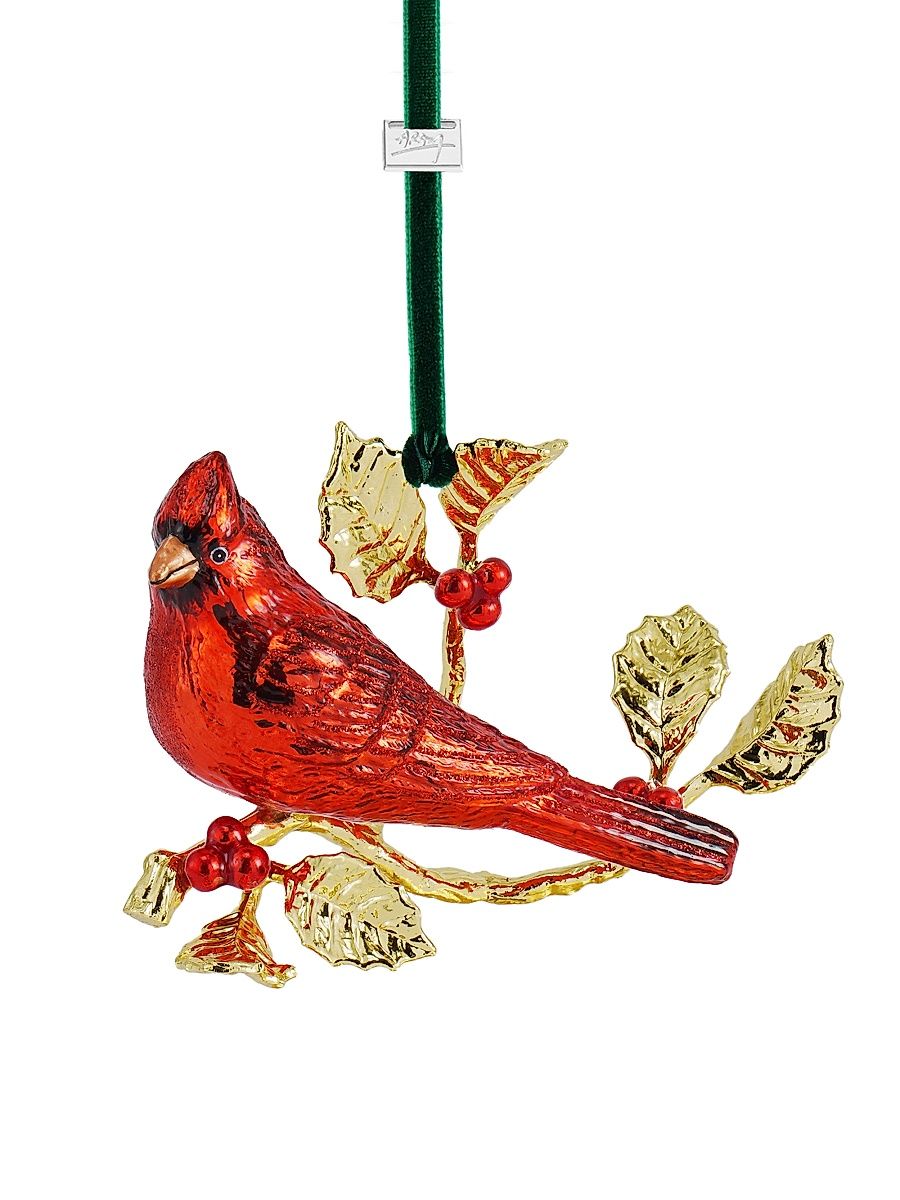 Holiday Cardinal Glass Ornament
