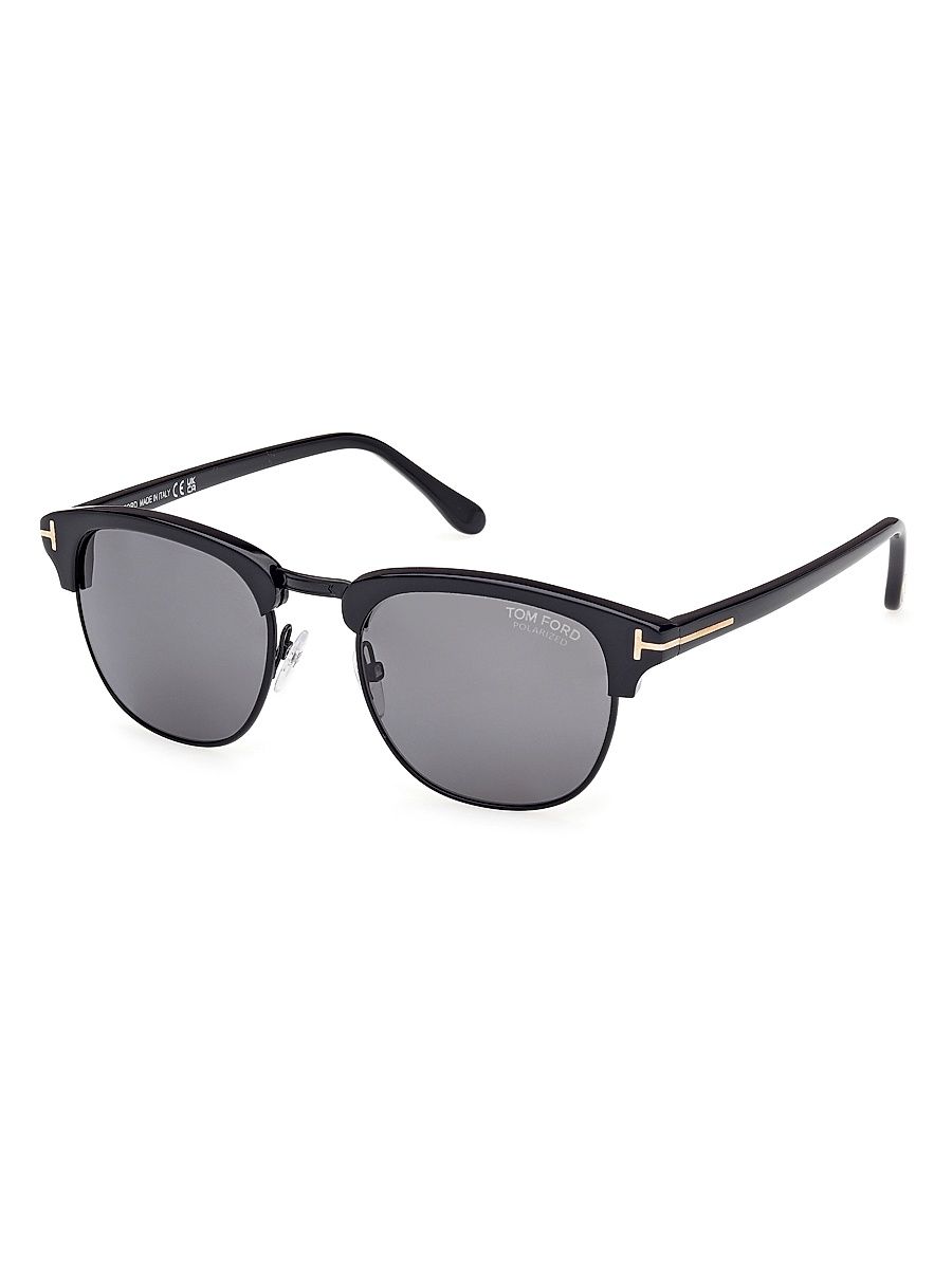 Men's Henry 53MM Browline Sunglasses - Black Grey