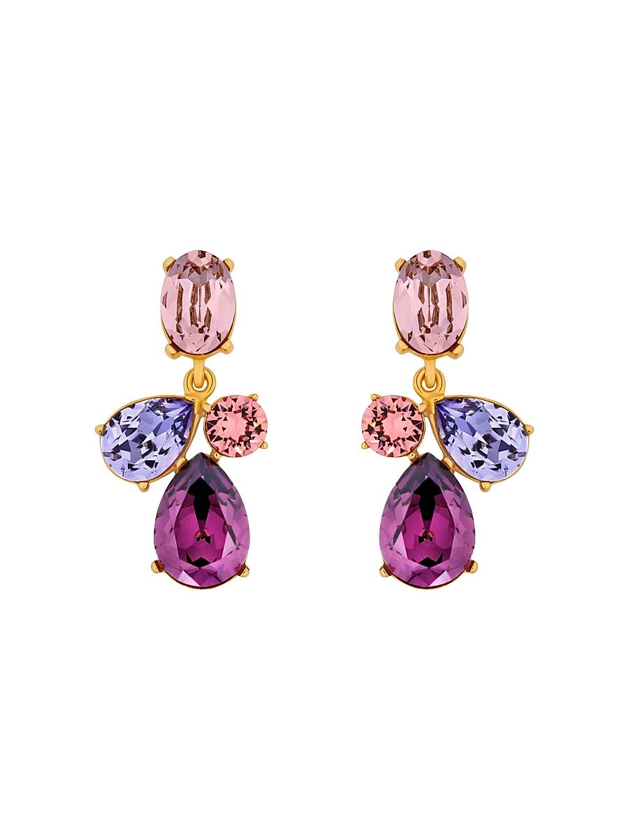 Women's Candy Drop 24K-Gold-Plated & Glass Crystal Earrings - Sapphire