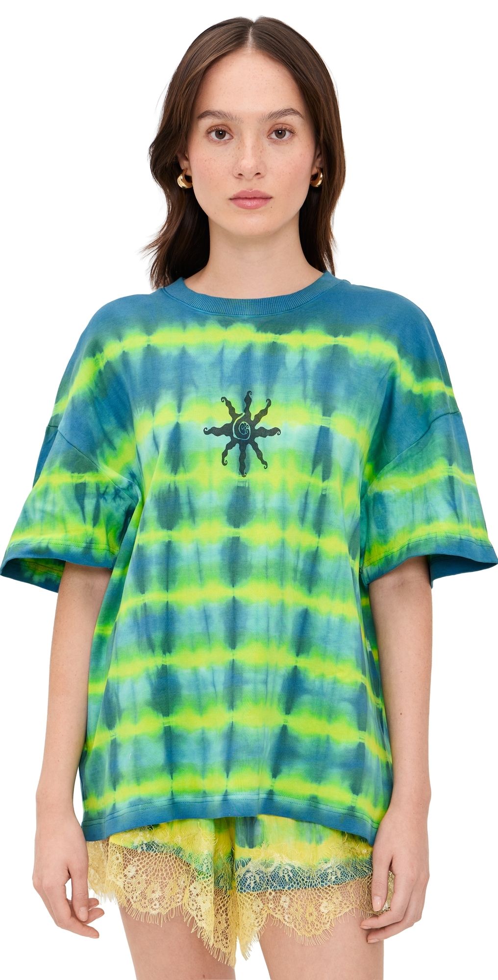 Ciao Ciao Vacation Curacao Tie Dye Tee Green/Blue L