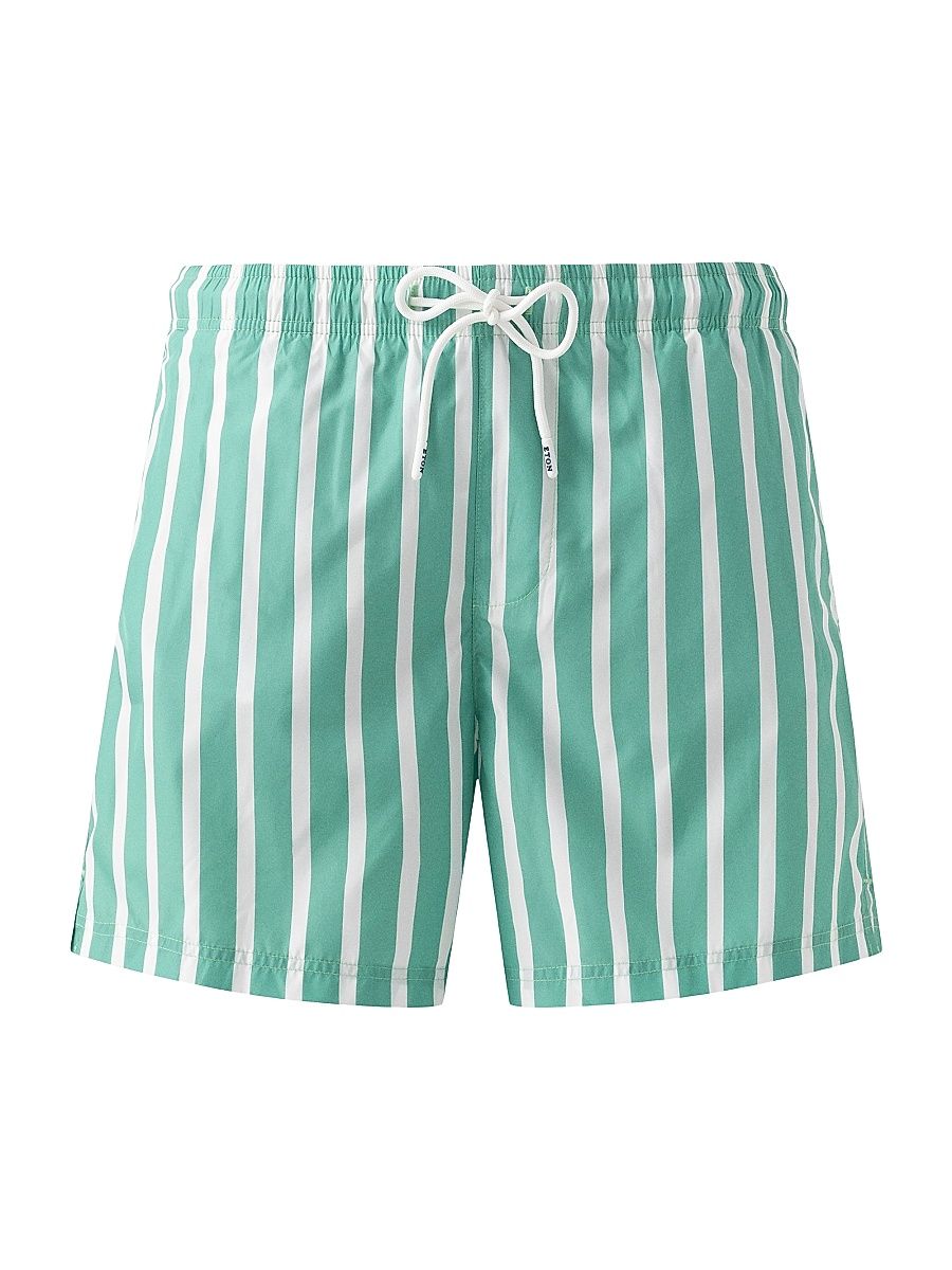 Men's Striped Swim Shorts - Green - Size XL