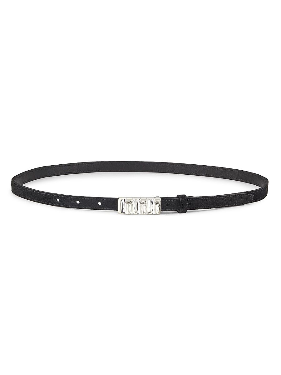 Women's Petit Sculptural Leather Belt - Black - Size Large