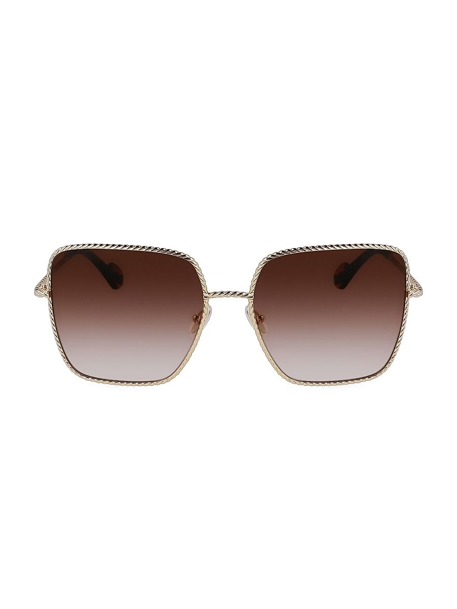 Women's Babe 60MM Square Sunglasses - Gold Brown