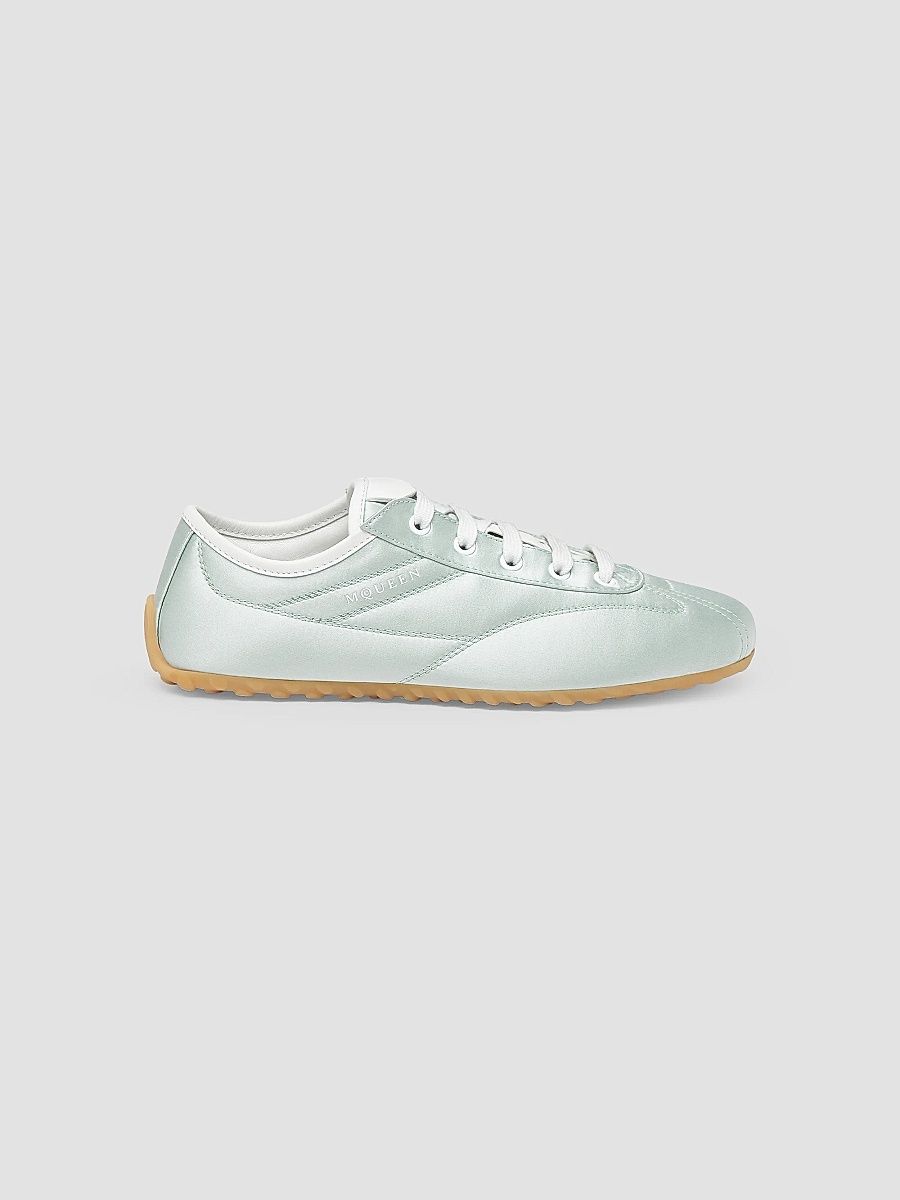 Women's Boxe Silk Satin Sneakers - Pale Green - Size 8