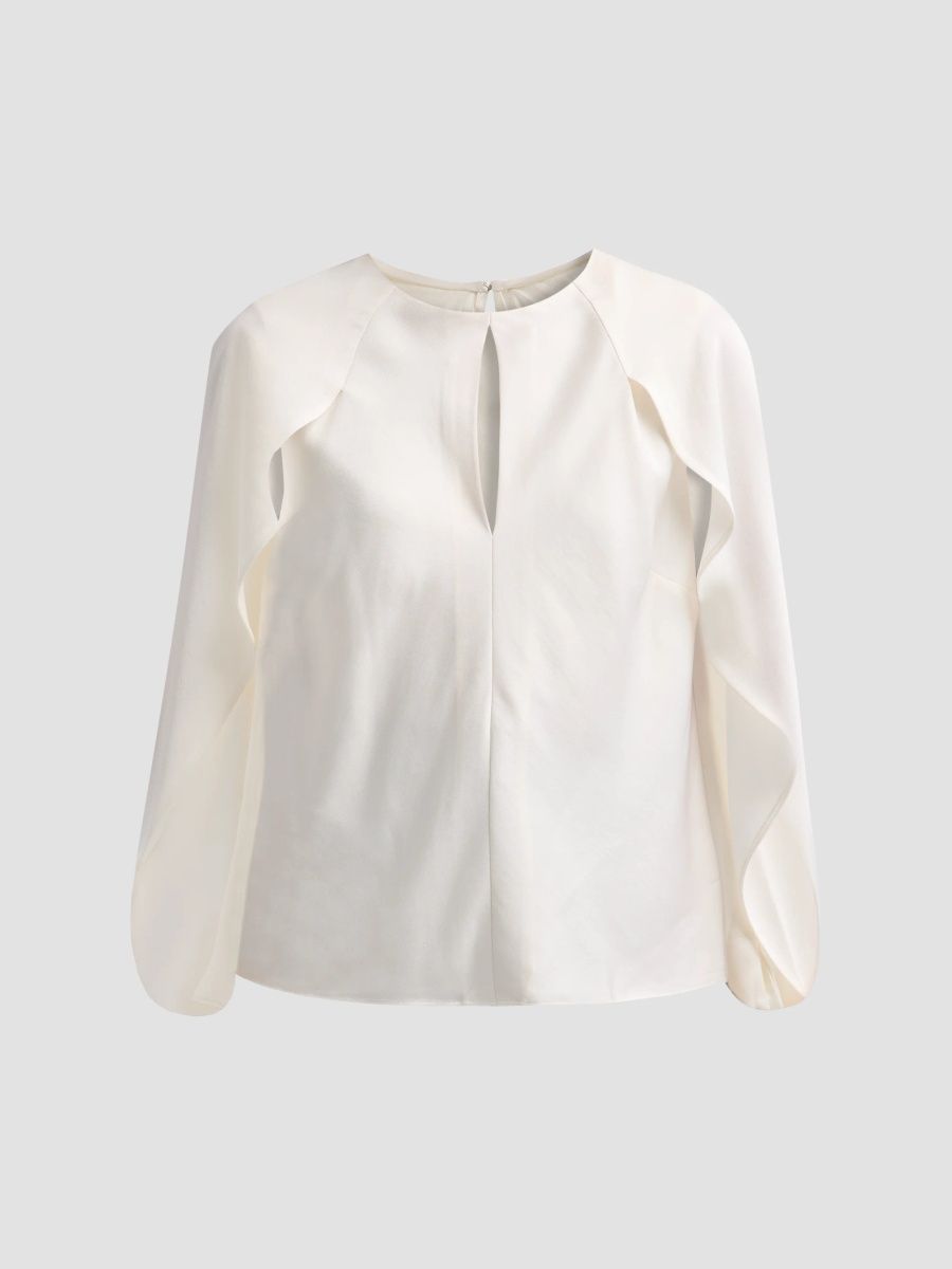 SIMKHAI Women's Lauren Cape-Sleeve Top - Ivory - Size XS