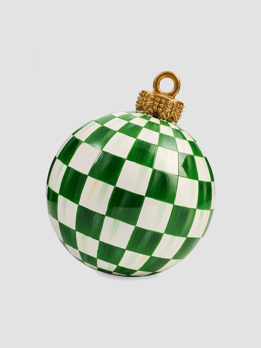 MacKenzie-Childs Green Check Tabletop Ornament