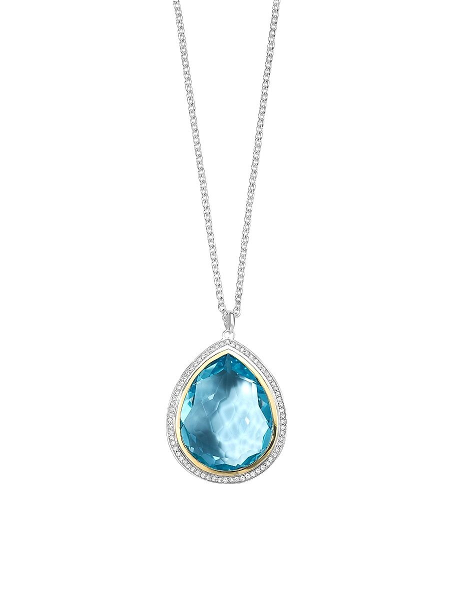Women's Chimera Sterling Silver, 18K Yellow Gold & Multi-Stone Large Pendant Necklace - Silver - Size 16
