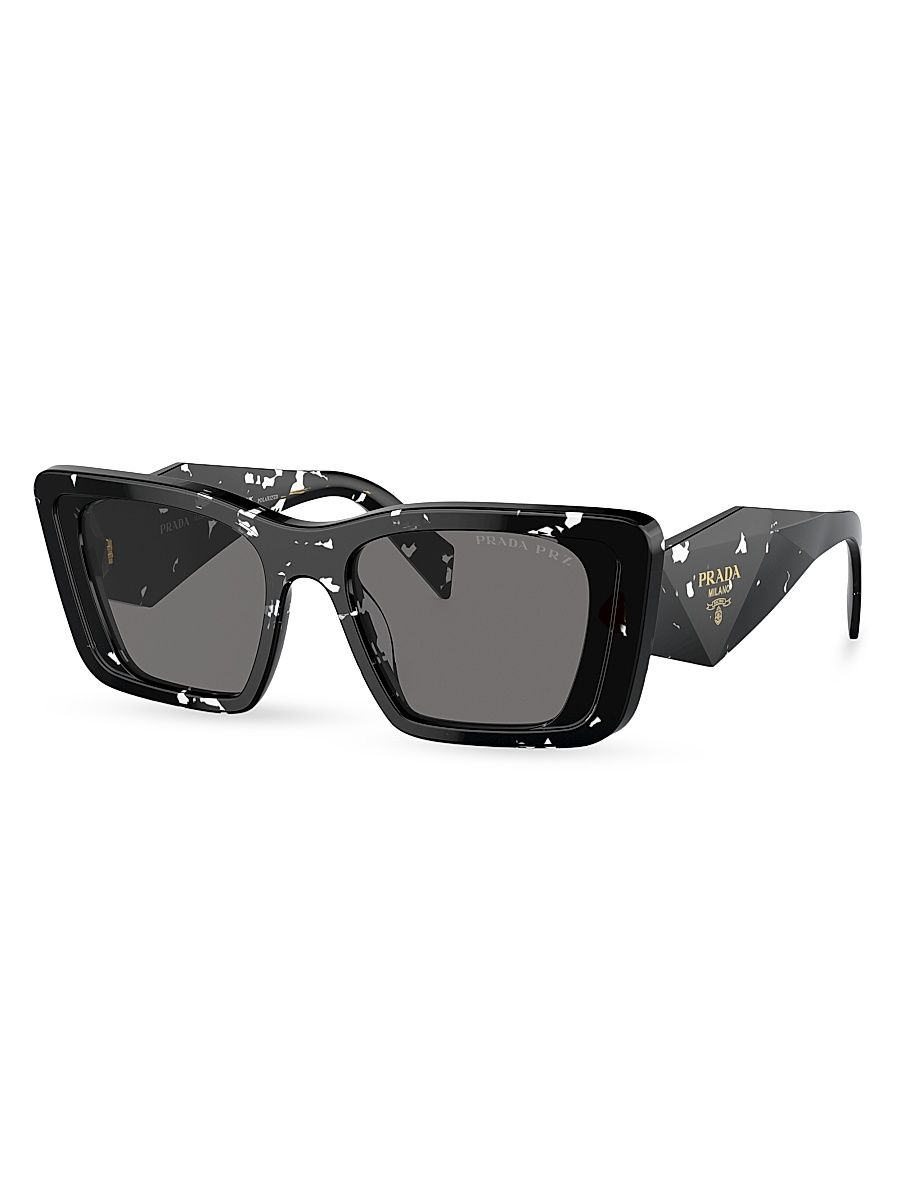 Women's 51MM Butterfly Sunglasses - Black White Dark Grey