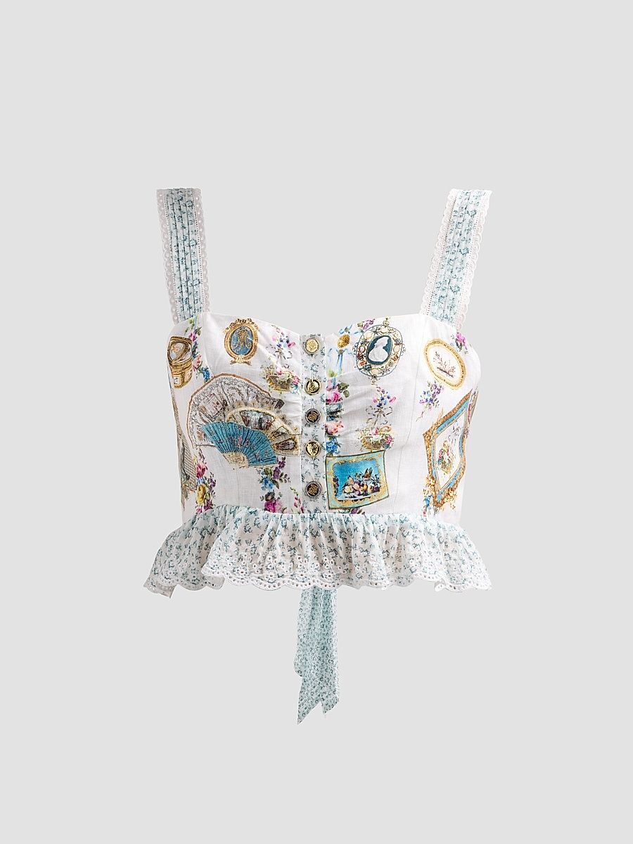 Women's Art For The Artisans Frill Crop Top - Art For The Artisans - Size Small