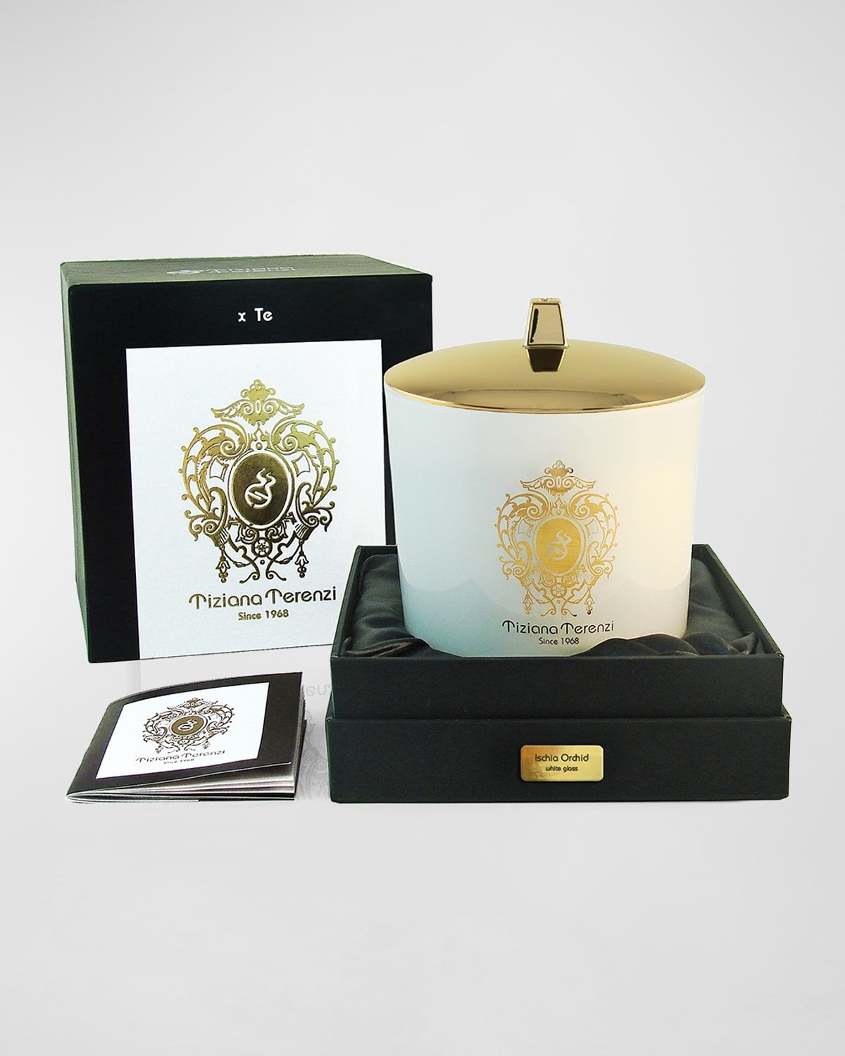 White Maxi Glass Foco With Lid - Ischia Orchid