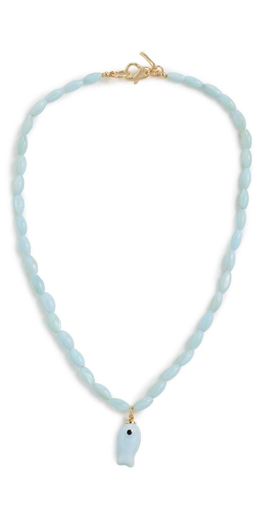 Logan Tay Light Blue Beaded Fish Necklace Blue One Size