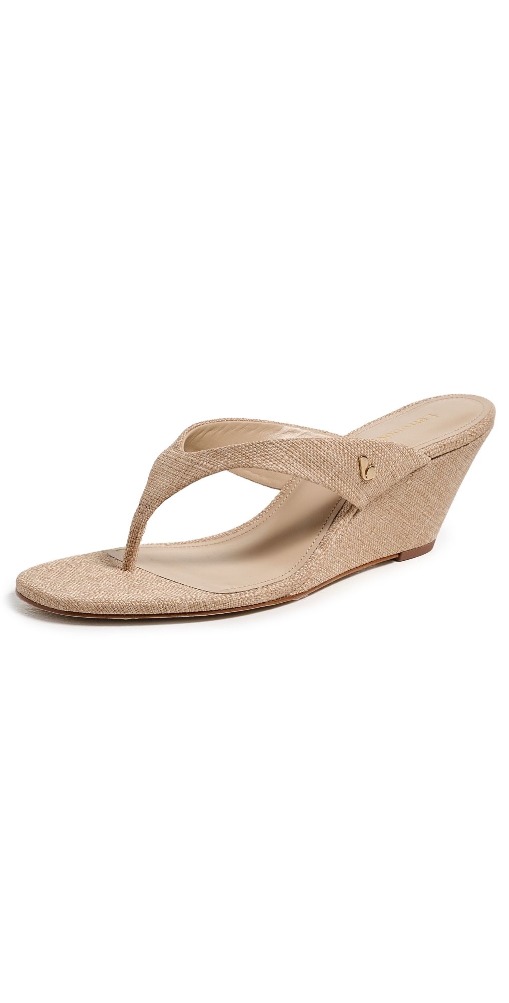 Larroudé Gaia Low Wedges Beige Raffia 6