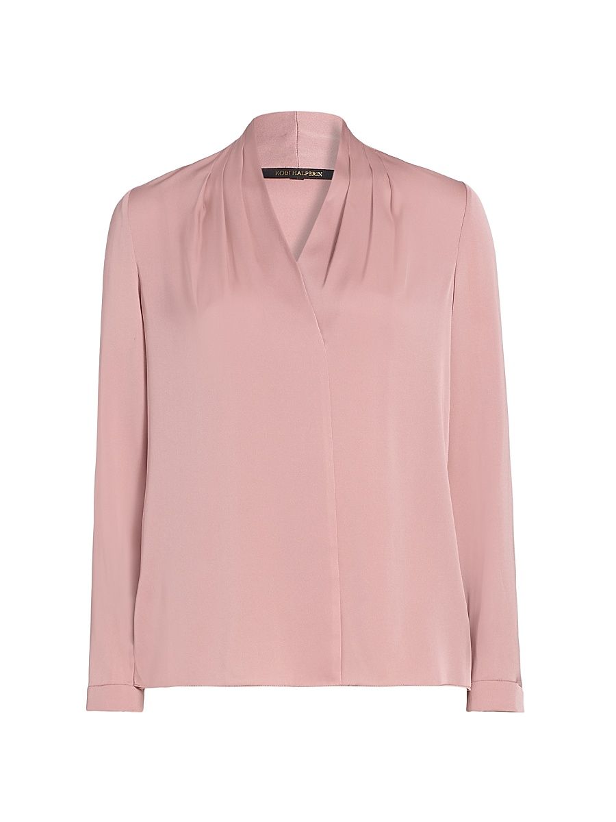 Women's Nellie Silk Blouse - Vintage Rose - Size XXL