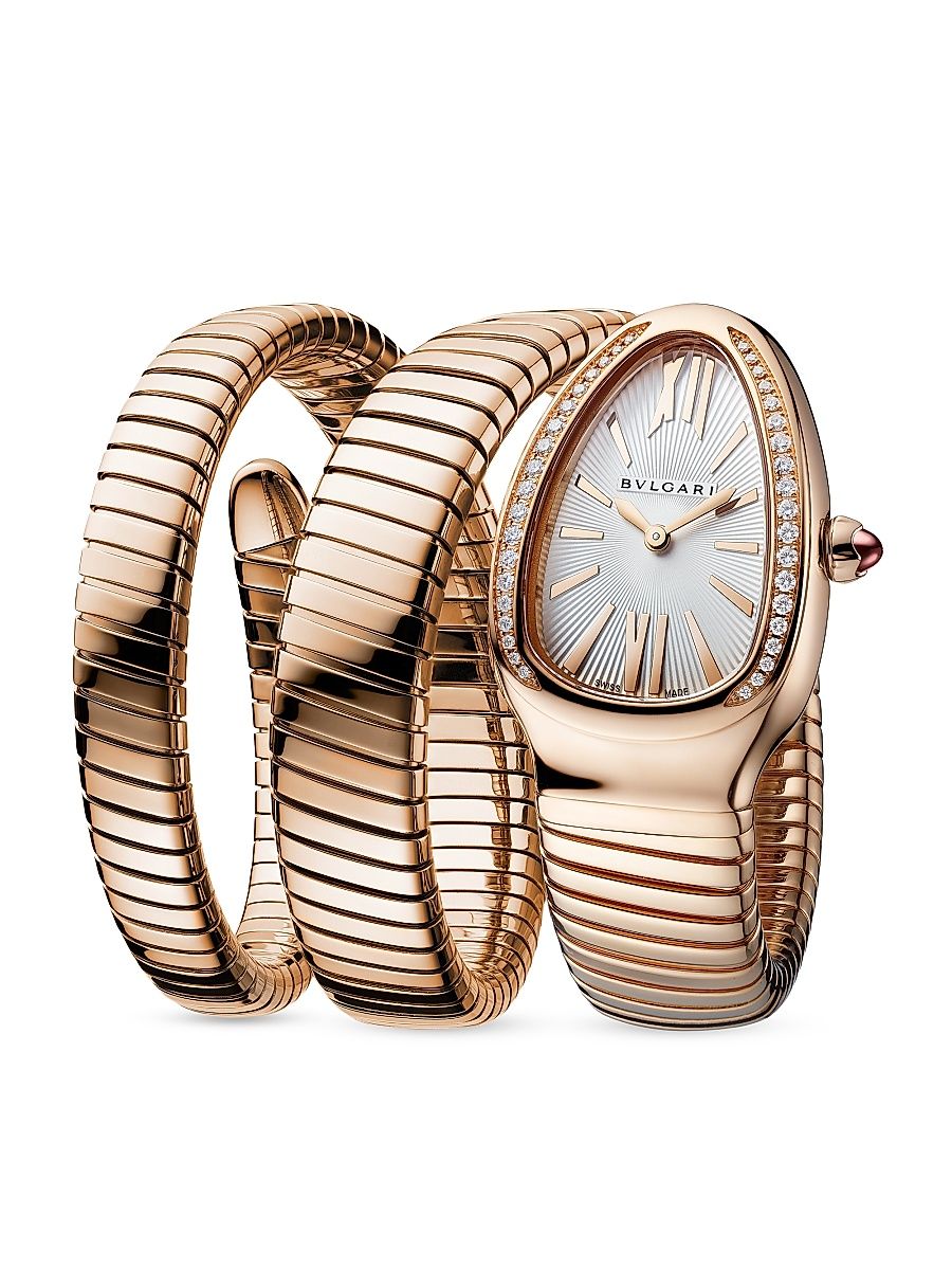 Women's Serpenti Rose Gold & Diamond Double Twist Bracelet Watch - Rose Gold