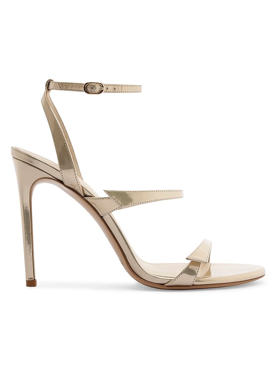 Women's Tita 100MM Metallic Leather Sandals - Yellow - Size 11