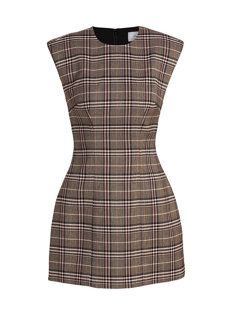 Women's Wolverton Plaid Minidress - Brown Multi - Size Medium