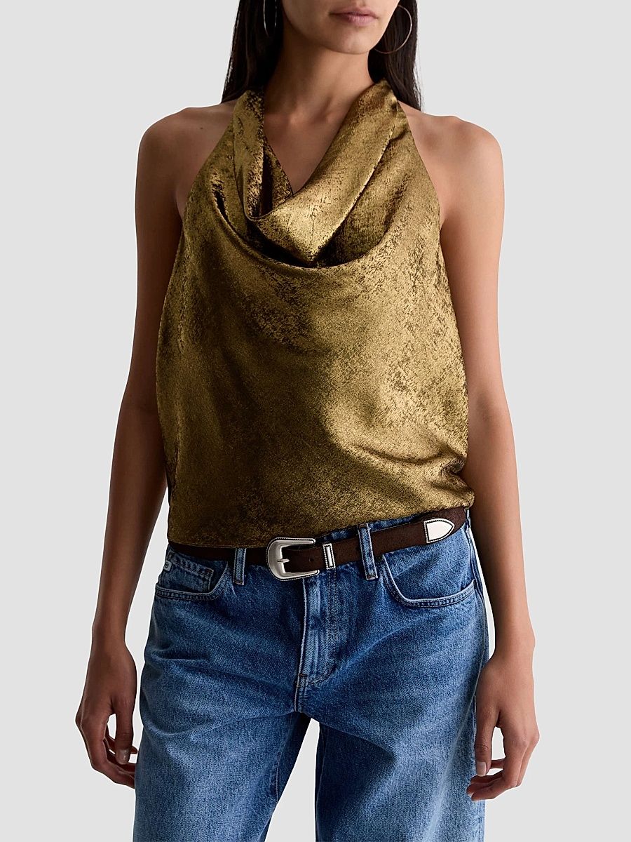 AG Jeans Women's Kacey Drapeneck Sleeveless Top - Wild Light - Size XS
