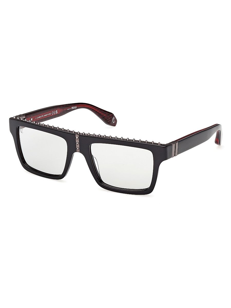 Men's Roller 56MM Shield Sunglasses - Black Red Smoke
