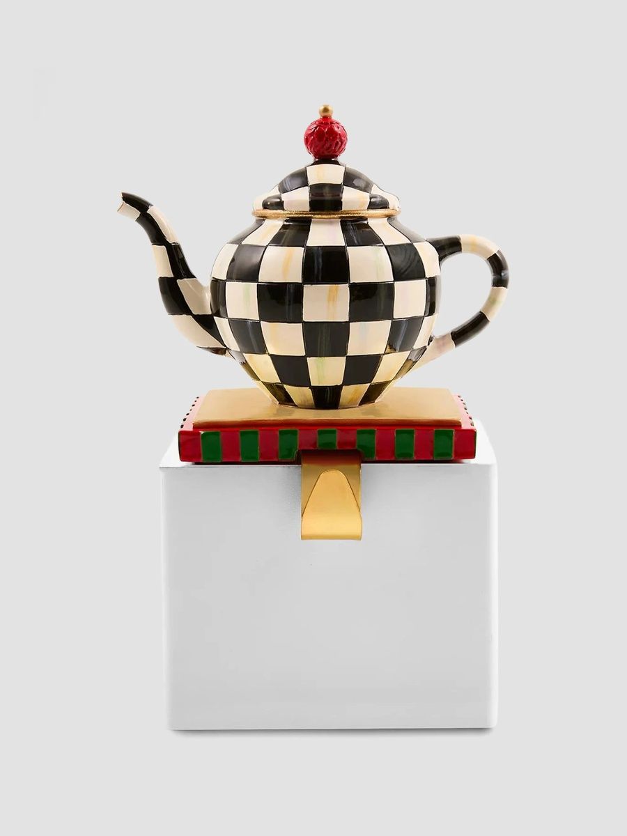 MacKenzie-Childs Courtly Check Teapot Stocking Holder