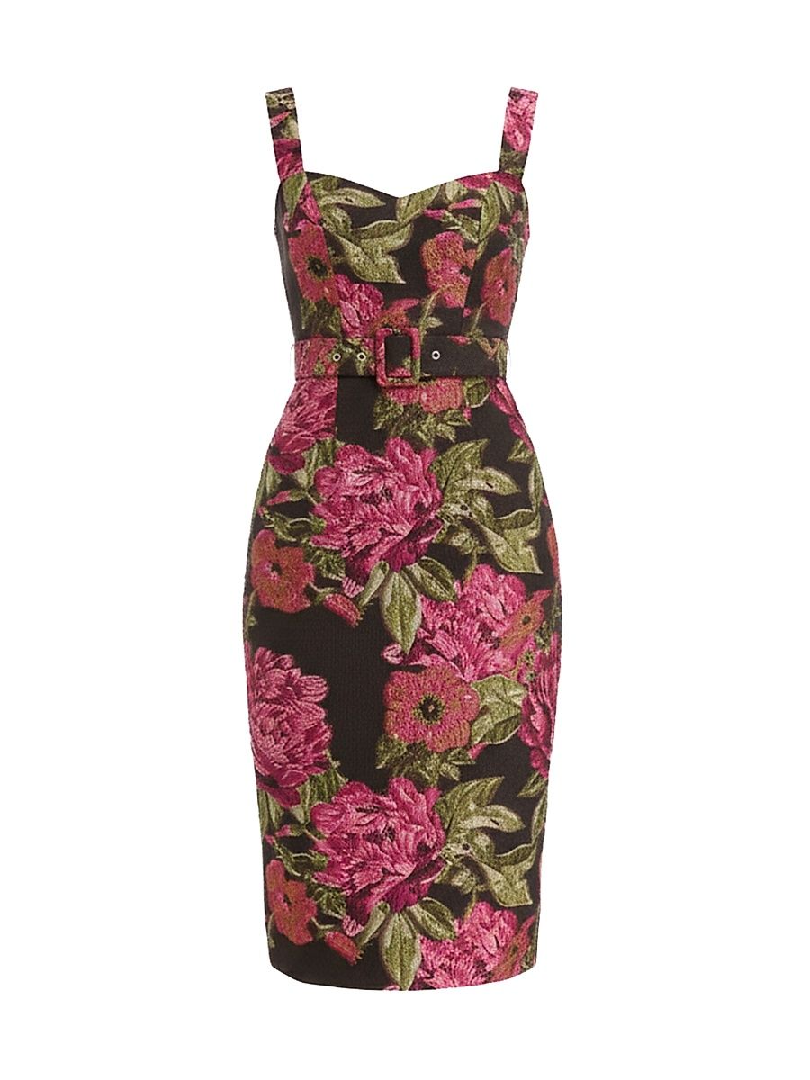 Women's Nicole Jacquard Midi-Dress - Pink Rose Multi - Size XXL
