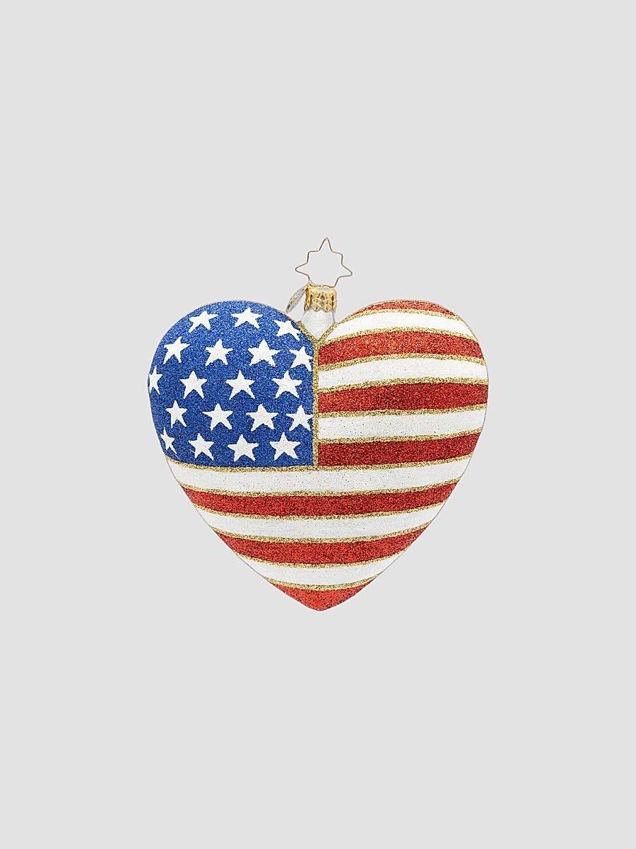 Heart Of Independence 250 Years Glass Ornament