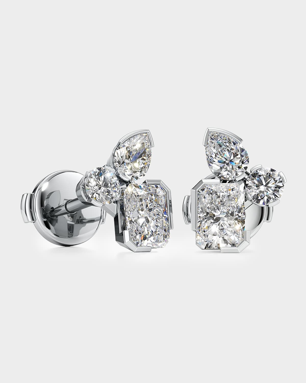 Meta Lab-Grown Diamond Cluster Stud Earrings
