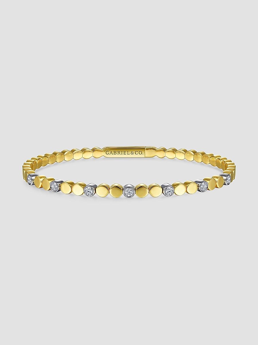 Gabriel & Co Women's Contemporary 14K Gold & 0.35 TCW Diamond Bangle - Yellow Gold