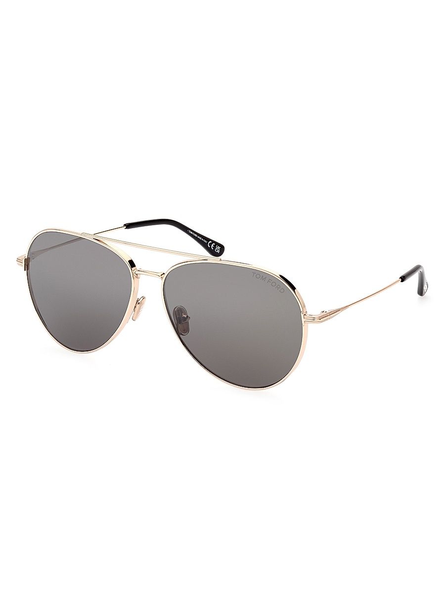 Dashel 62MM Pilot Sunglasses - Gold Smoke