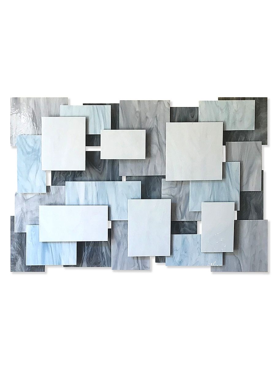Glass & Metal Wall Sculpture - Gray
