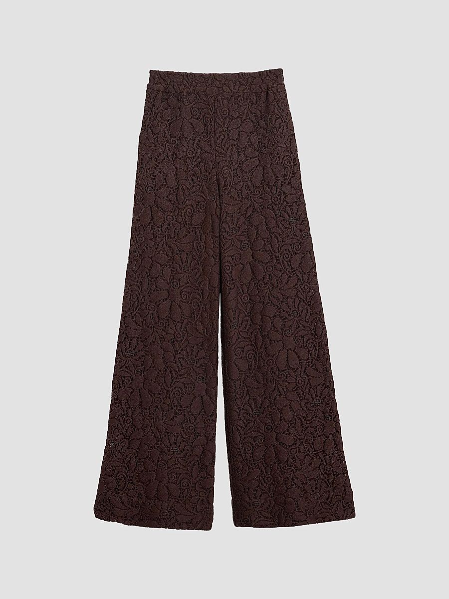 Women's Lacey Palazzo Pants - Solid Chocolate - Size Small