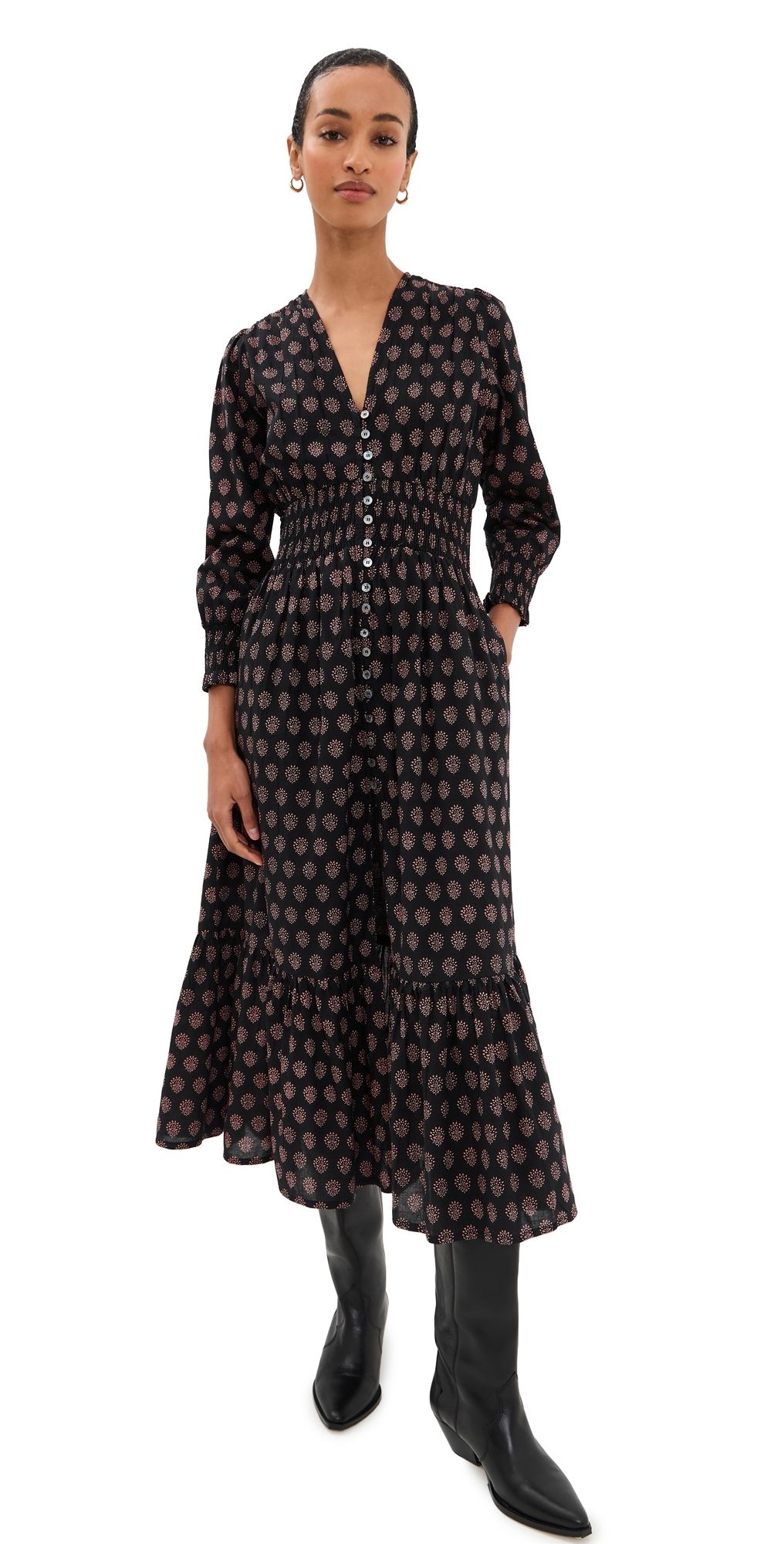 Marea Francesca Dress Black Meadow M