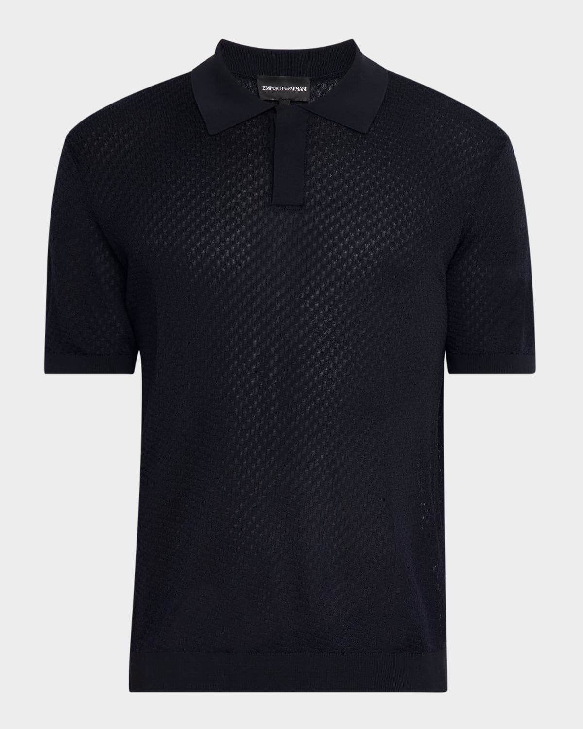 Men & apos;s Micro-Jacquard Short-Sleeve Polo Sweater