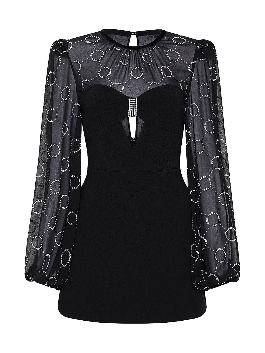 Women's Ellasandra Crystal-Embellished Minidress - Black - Size 2