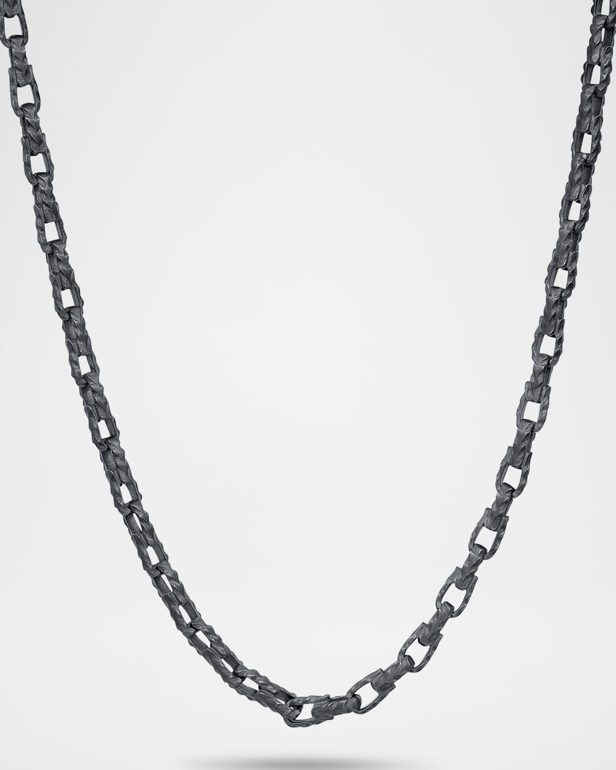 Men & apos;s Ulysses Oxidized Sterling Silver Box Chain Necklace, 24.5"L