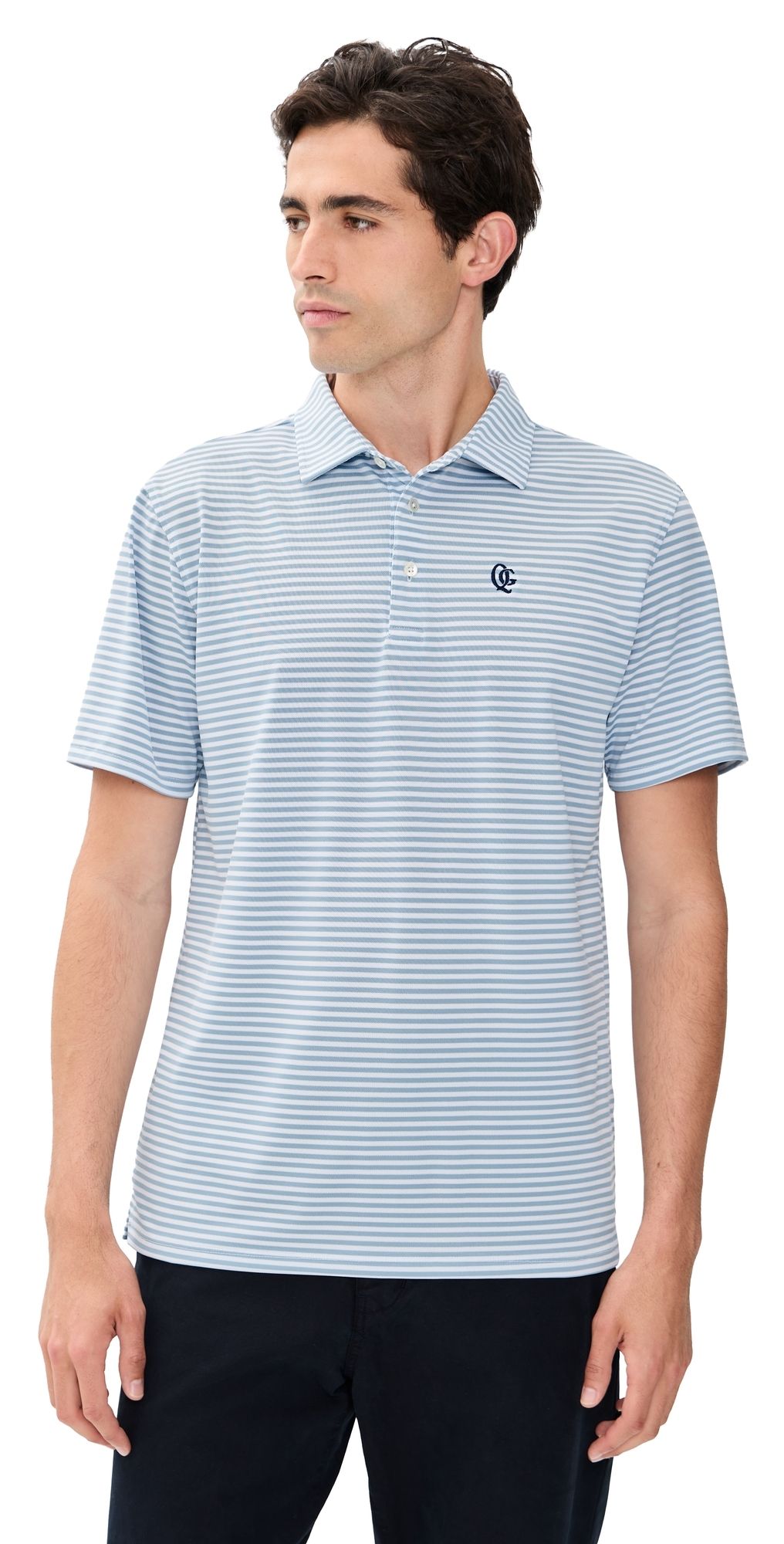 Quiet Golf Randoplh Striped Polo Blue M