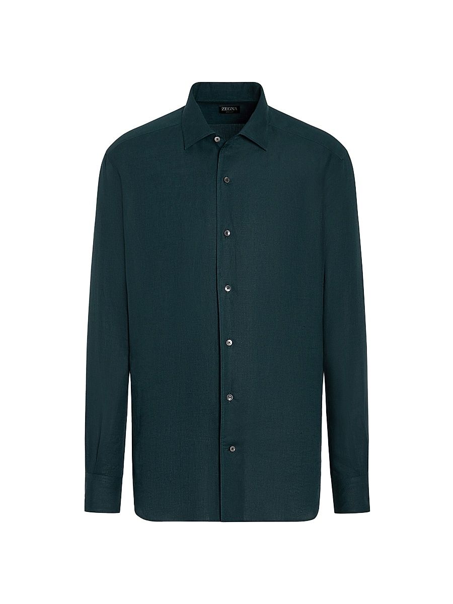 Men's Oasi Lino Shirt - Green - Size XXXL