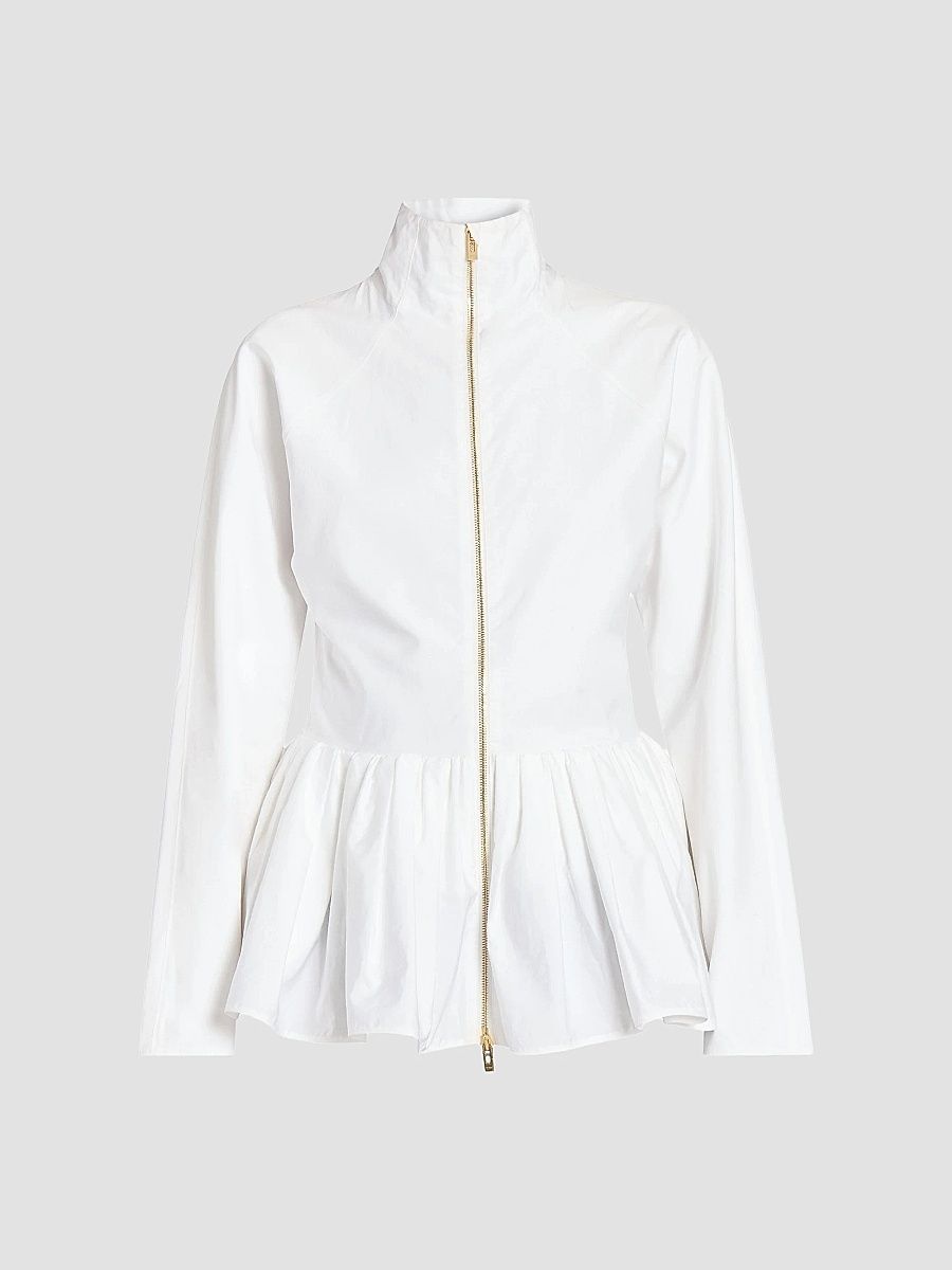 ALAÏA Women's Cotton Peplum Jacket - Blanc - Size 12