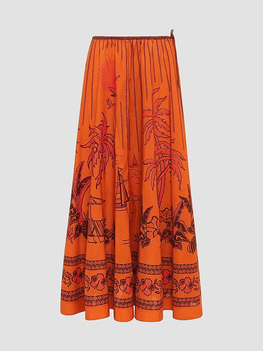 Women's Boathouse Maxi Skirt - Orange - Size 12