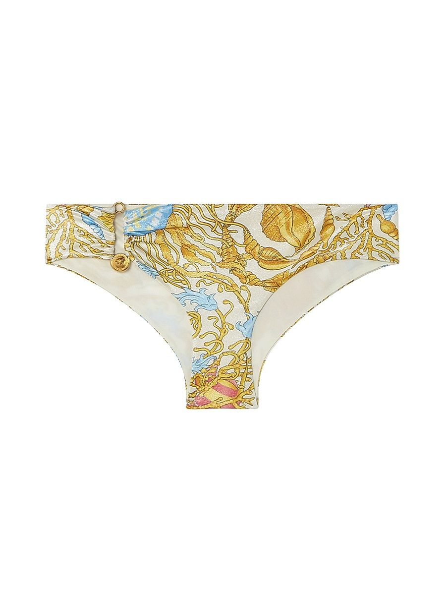 Women's Barocco Print Bikini Bottom - Eggshell Multicolor - Size XL