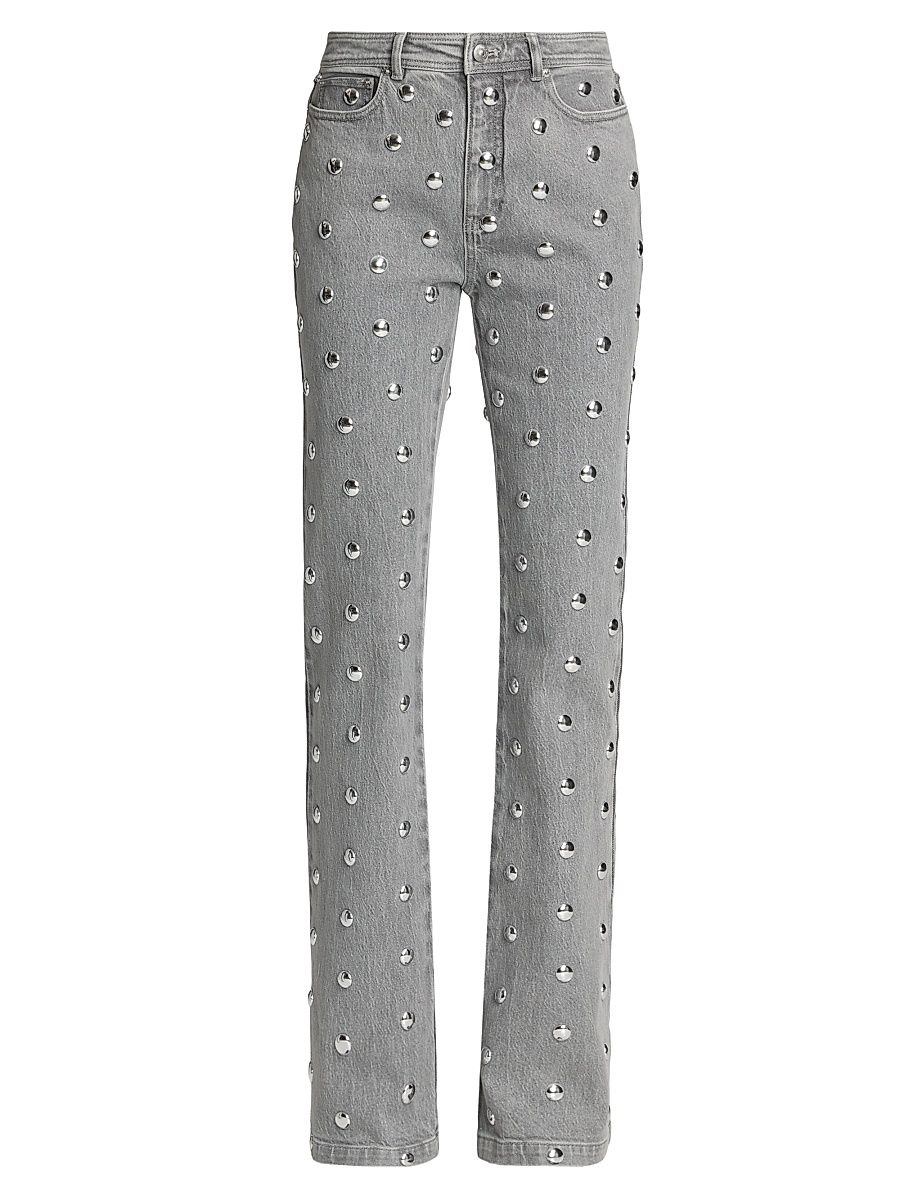 Women's Samantha Studded Boot-Cut Jeans - Lune - Size 14