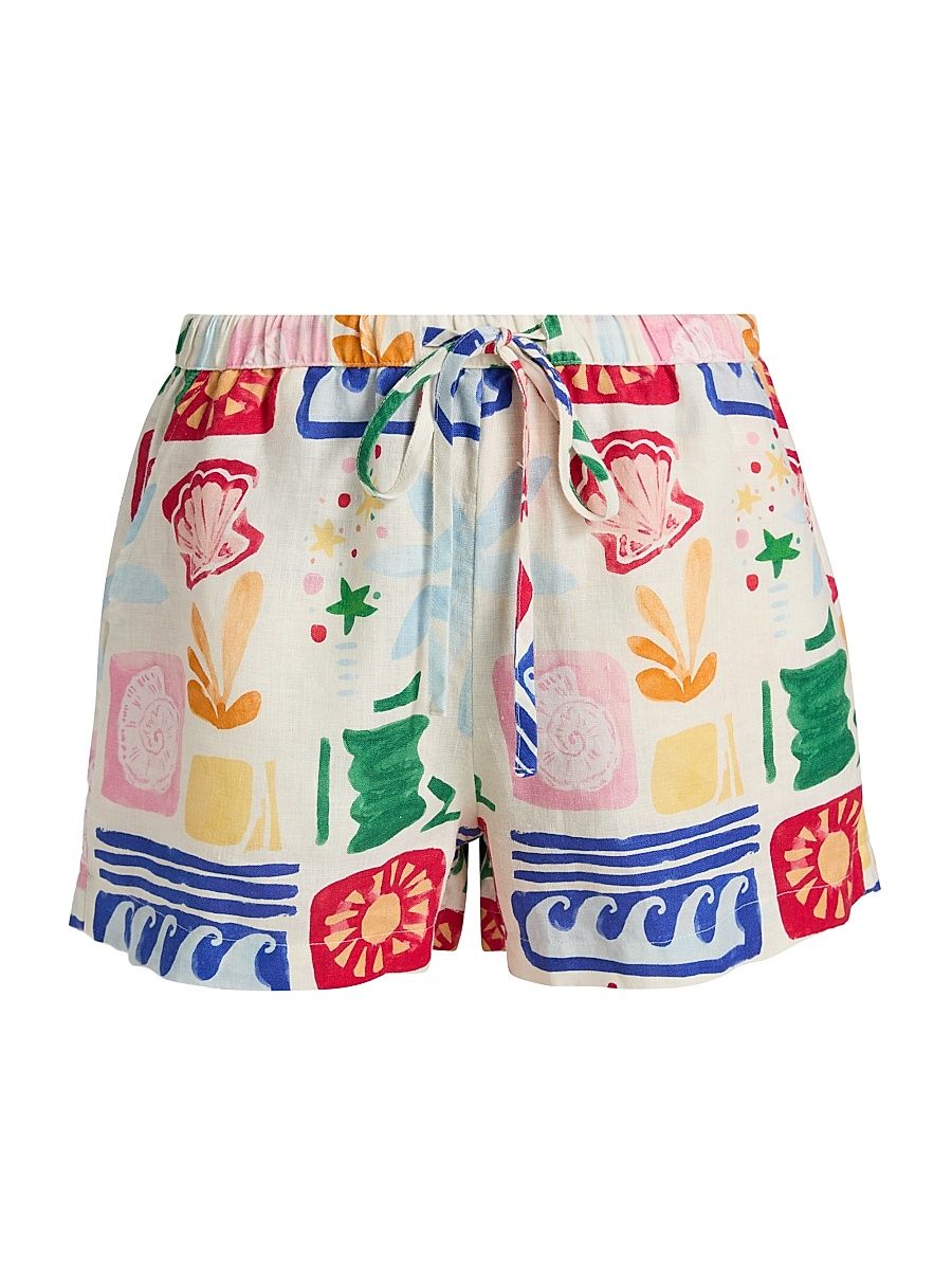 Women's Jenner Bahama Linen High-Rise Shorts - Bahama - Size XS