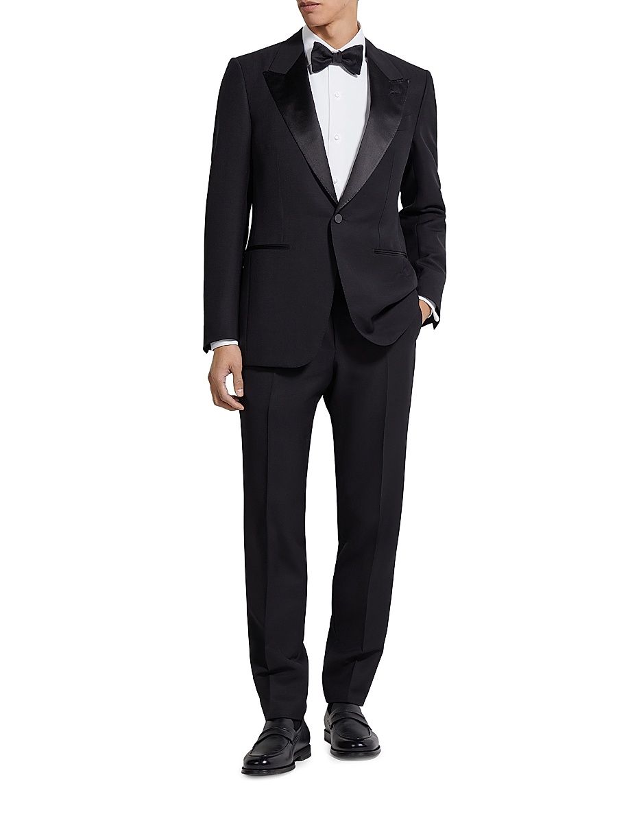 Men's Centoventimila Wool and Mohair Tuxedo - Black - Size 48