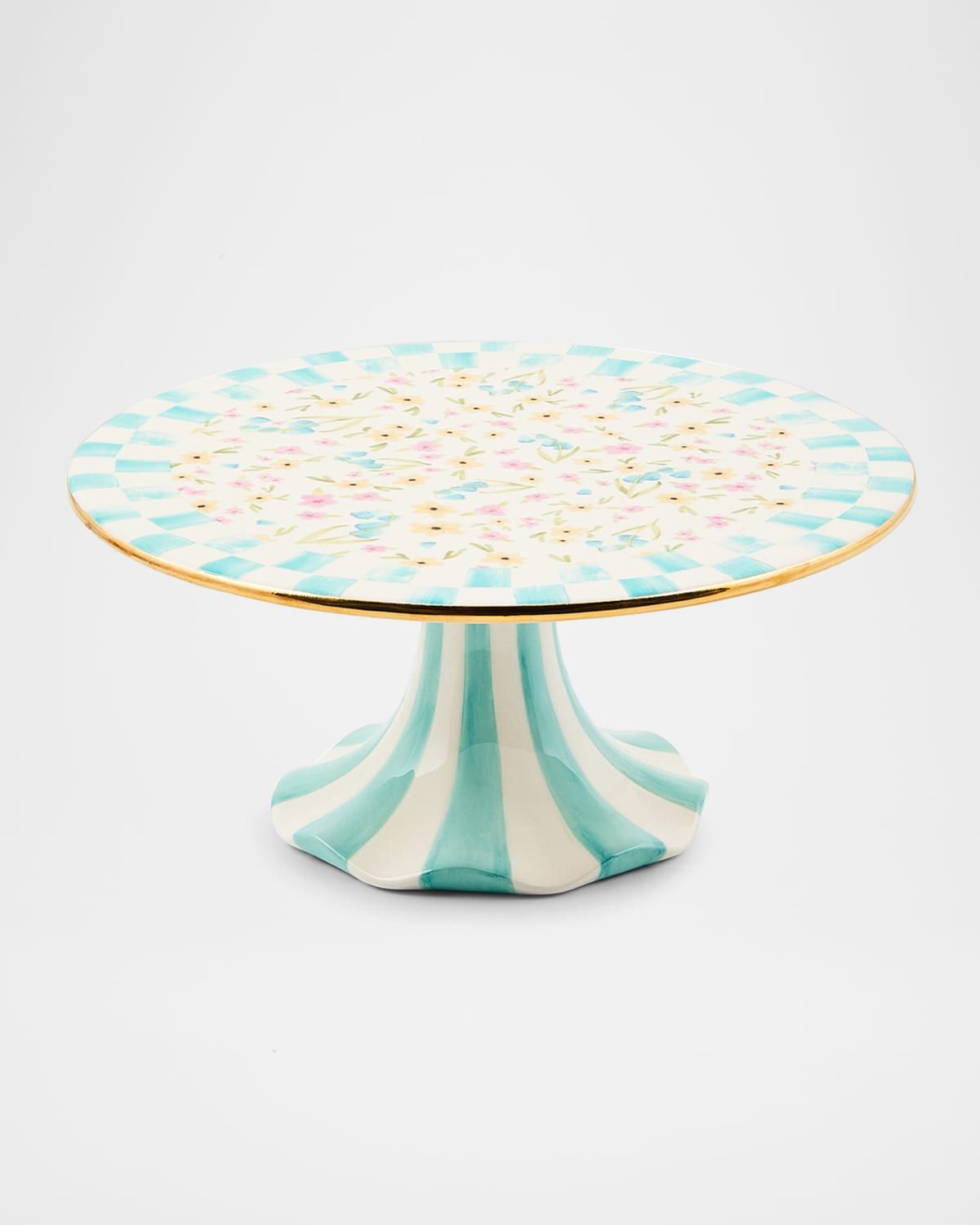 Posie Patch Small Ceramic Pedestal Platter