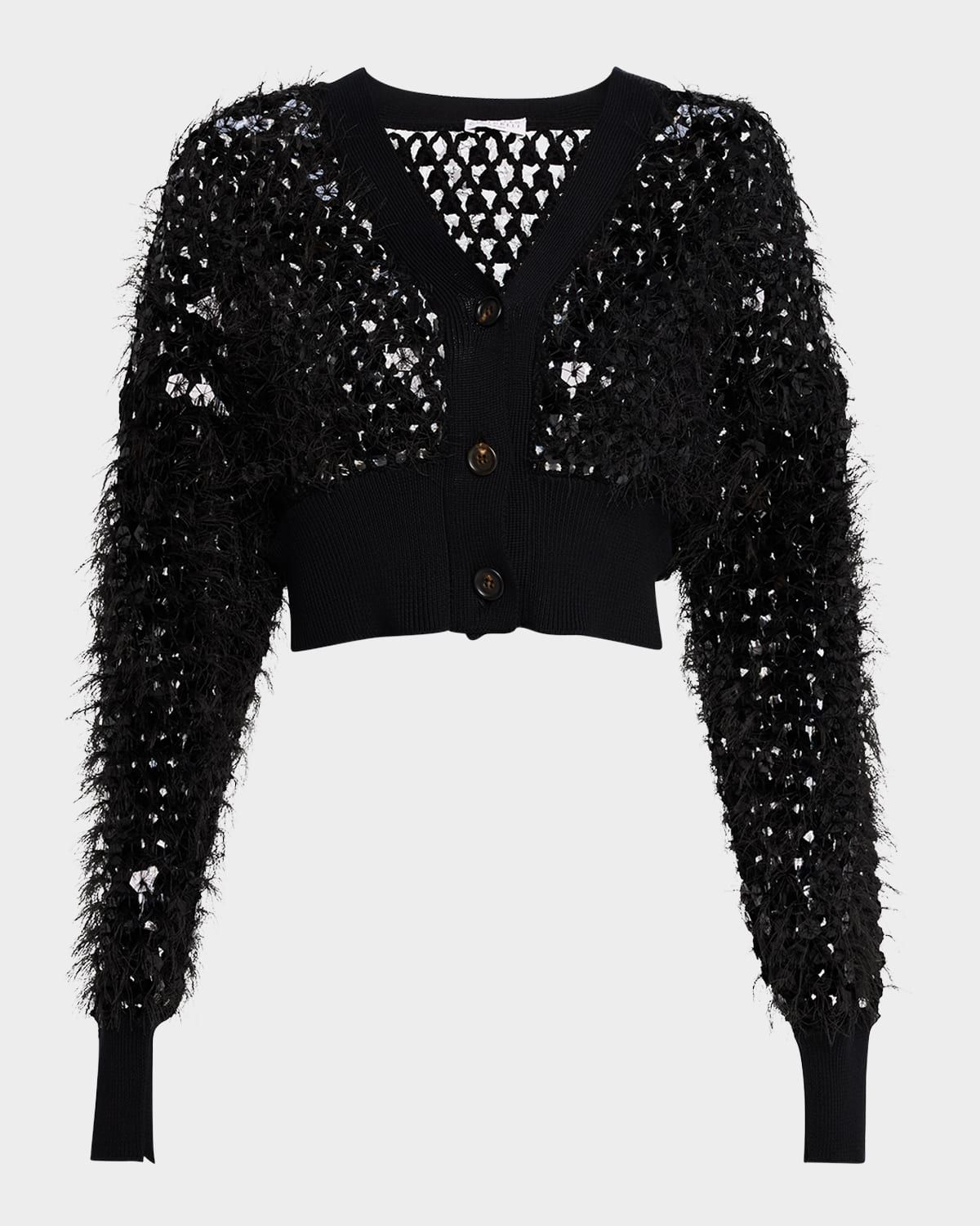 Mosaic 3D Net Cropped Cardigan