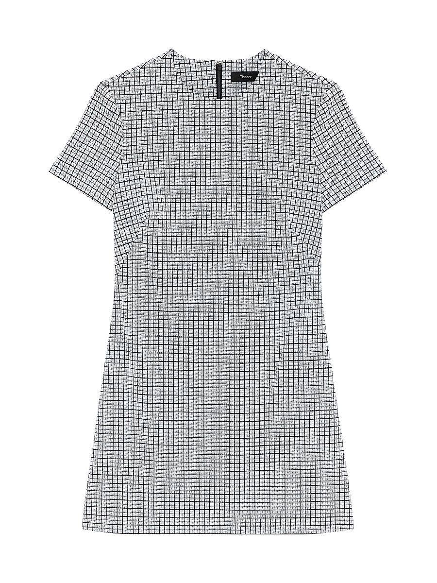Women's Grid A-Line Minidress - Fog Multi - Size 8