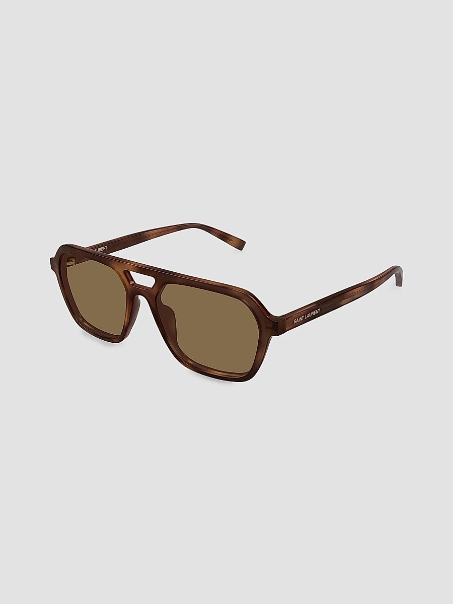 Saint Laurent Men's 55MM Aviator Sunglasses - Havana