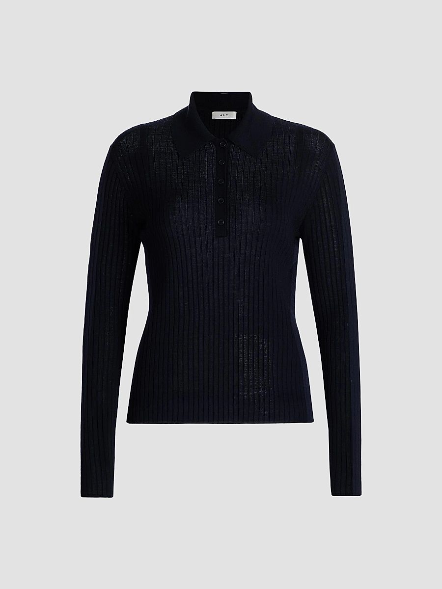 A. L.C. Women's Alex Wool Top - Midnight - Size XL