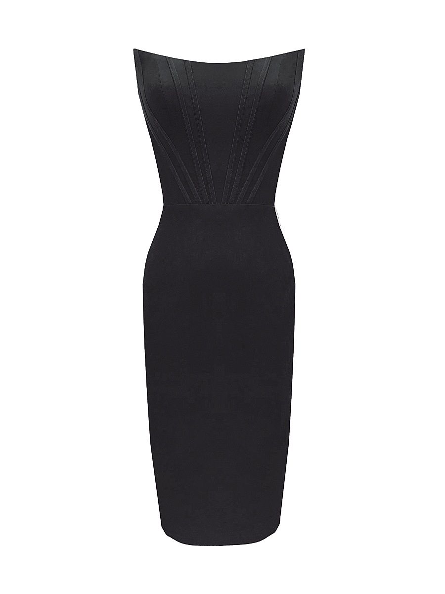 Women's Cosette Strapless Body-Con Midi-Dress - Black - Size XS