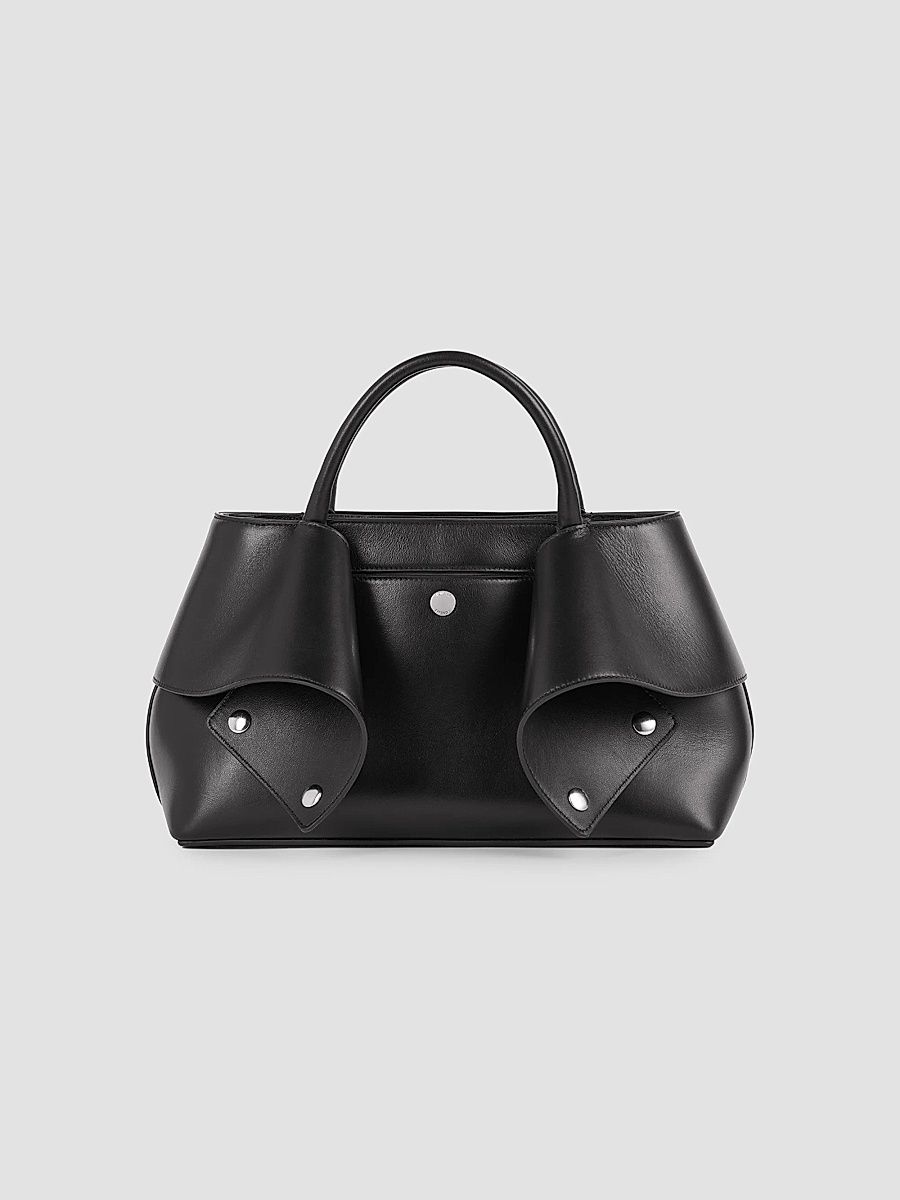 Toteme Women's Small Mercer Leather Tote Bag - Black Red