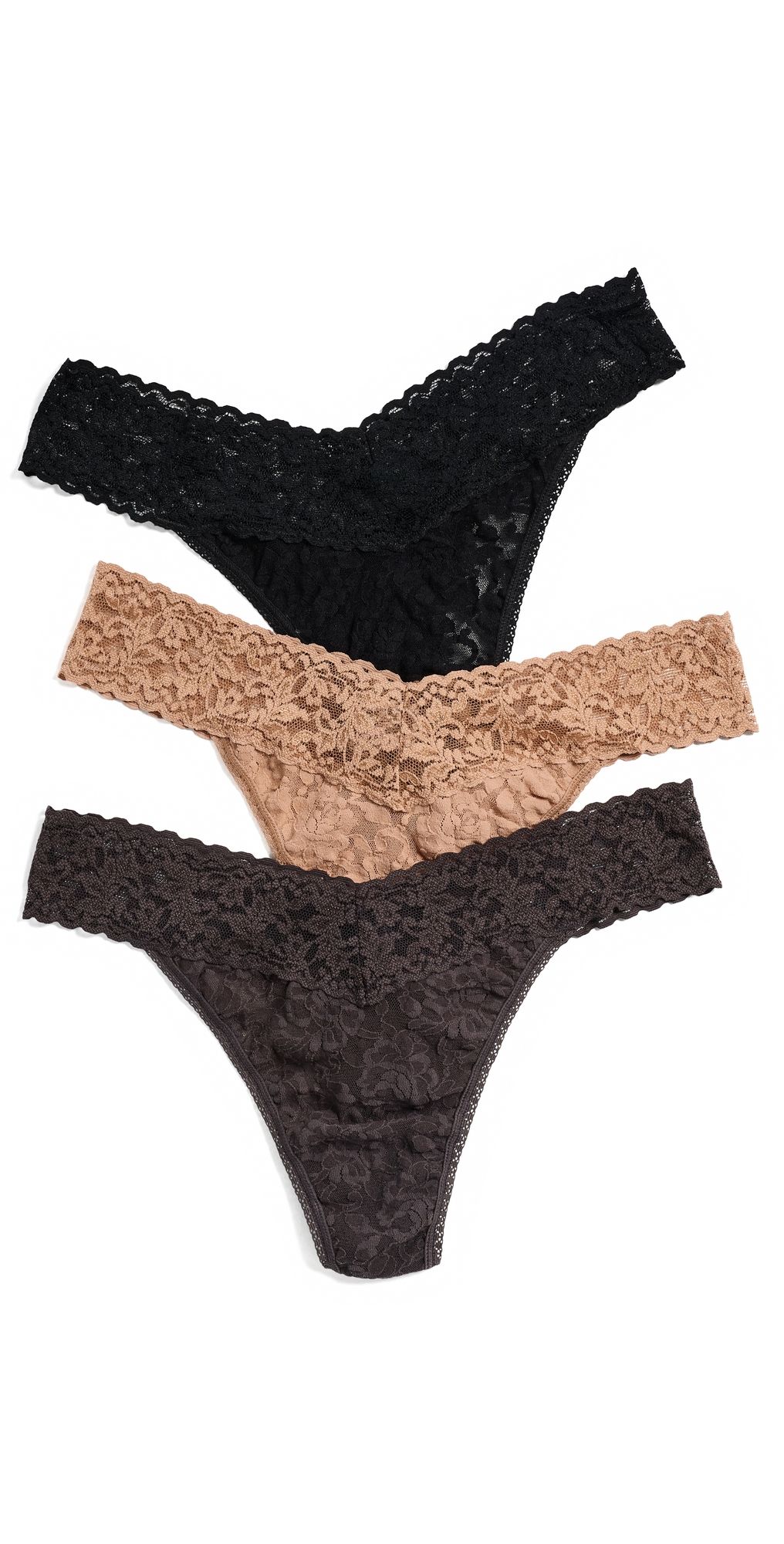 Hanky Panky Original Rise Thong Panties 3-Pack Sasg One Size